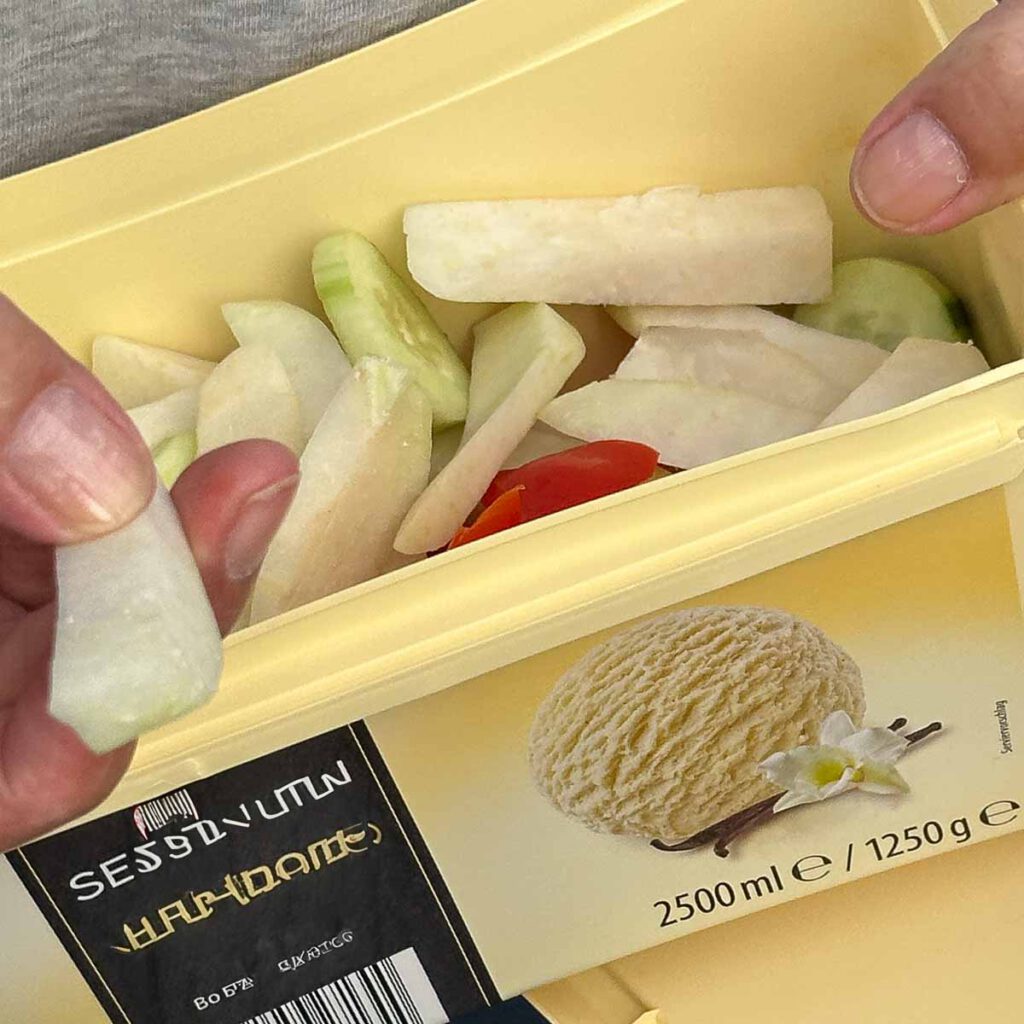 Für Schüler und Esel
Frischkostpicknick
